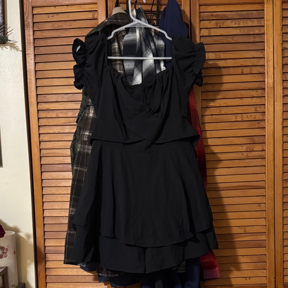 Black Ruffle Romper